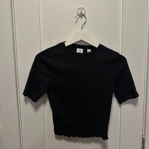 Collusion Lettuce Edge Black T Shirt Size 4 NTW